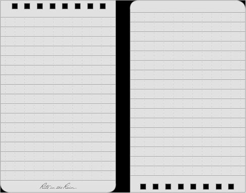 Rite in the Rain Weatherproof 3" x 5" Top Spiral Notebook Kit: Black CORDURA Fabric Cover, 3" x 5" Black Notebook, and Weatherproof Pen (No. 735B-KITL) in Saudi Arabia