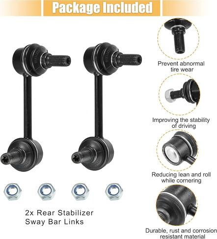 X AutoHaux 2PCS REAL SWAY BAR LINKS K90452 K90453 Stabilizer END LINK SUPENSION KIT PRESSION HONDA CIVIC 2001-2005 for Acura EL 2001-2005 52320S5A013 in Saudi Arabia