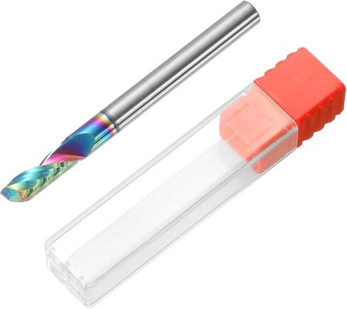 HARFINGTON Spiral Router Bit 4mm Cut Dia 4mm Shank Up Cut Solid Carbide Diamond-Like Carbon Coated 1 Flute CNC End Mill Milling Bits for Aluminum Copper Metal (15mm Cut Length 45mm Long) in Saudi Arabia