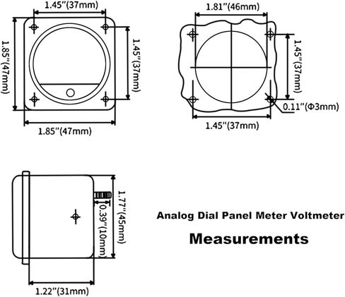 مقياس لوحة الاتصال التناظرية مقياس الفولتميتر مقياس قياس AMMETER SO-45 DC 0-5V in Saudi Arabia