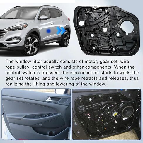 Window Regulator without Motor Front Left LH Driver Side Fits for Hyundai Tucson 2016 2017 2018 2019 2020 Replace 82471-D3010 in Saudi Arabia
