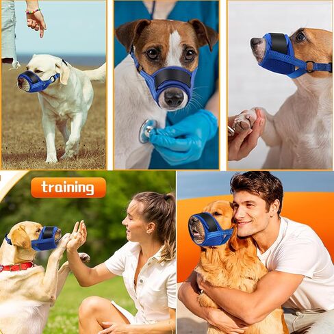 [New] Dog Muzzle for Small Dogs, Muzzl to Prevent Biting, Soft Muzzle with Reflective & Adjustable Strap,Breathable Dog Mouth Guard for Biting Chewing, Allow Panting Drinking (Black,S) in Saudi Arabia
