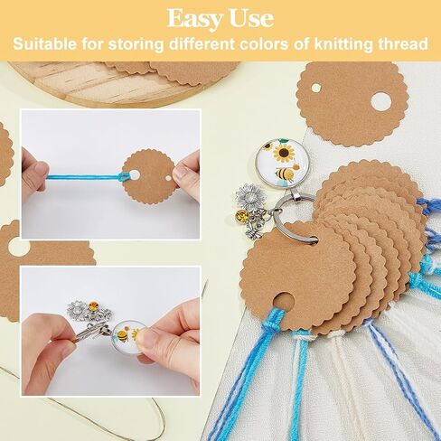 50PCS Round Thread Drops لتطريز خيط خيط التطريز مع قطرات الخيط حارس مرأى البني حامل الخيط in Kuwait