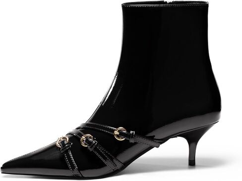 Coutgo Womens Buckle Strap Booties Citten Low Heel مدببة Tee Y2K Boots Size Size Szipper Fall Shoes in Kuwait