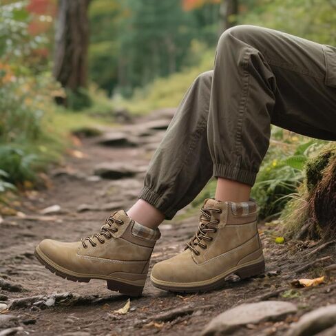 COTTIMO Womens Hiking Snow Winter Boots- Ladies Casual Outdoor Lightweight Ankle Boots Work Backpacking Lace up Fur Lined Walking Trekking Shoes in Saudi Arabia