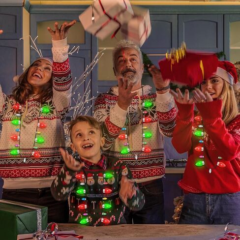 8PCS Christmas Necklace, Light up Christmas Necklace with 8 Glow Bulbs, Glowing Xmas Necklace Women Men, Red Green 3 Modes Christmas Necklaces Decorations for Winter Xmas Theme Party Accessories Bulk in Saudi Arabia