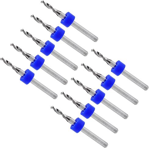 بتات حفر ثنائي الفينيل متعدد الكلور Micro ، 1/8 "شانك 1.4 ملم ، حافة طليعة ، بتنغستن كربيد لوحة دائرة الحفر بت - (التطبيقات: لآلة حفر CNC) ، 10 قطع in Kuwait