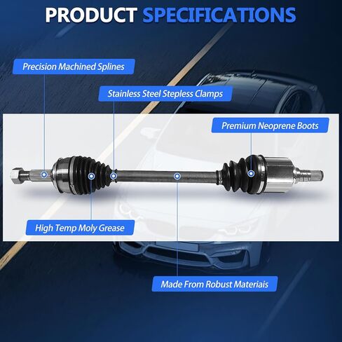 CV Axle Front FWD Fit for Nissan Rogue 2014 2015 2016 2017 2018 2019 2020 CV Axles S SL SV 2.5L L4 ، 2 Pack Pack Bront Ride Ride and Packed Side CV Axle Coint in Saudi Arabia