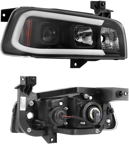 Akkon - في الفترة 2006-10 Dodge Charger LED LED أثناء النهار ، المصابيح الأمامية المصابيح الأمامية للسكن الأسود نموذج هالوجين in Saudi Arabia