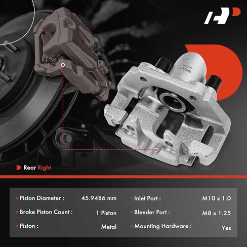 A-Premium Disc Brake Caliper Assembly with Bracket Compatible with Select BMW Models - 535i, 535i GT, 545i, 550i, 645Ci, 650i, 745i, 745Li, 750i, 750Li, 760i, 760Li - Rear Right Passenger Side in Saudi Arabia