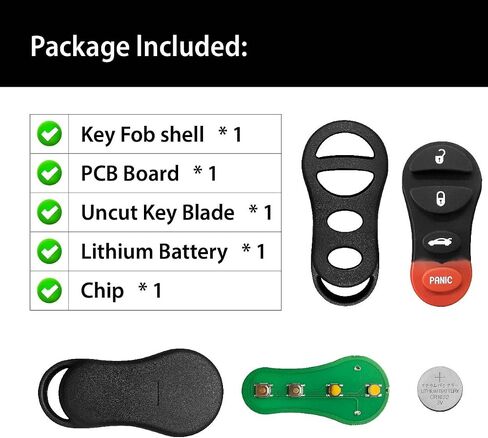 Replacement for 2003 2004 2005 2006 Chrysler 300 Concorde Dodge Intrepid Viper Jeep Liberty Key Fob Remote Control GQ43VT17T 4 Buttons 315MHz in Saudi Arabia