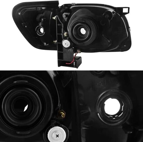 Akkon - قطعة واحدة تم تعيينها لعام 2001 2002 2003 2004 Toyota Tacoma بيك آب شاحنة سوداء المصابيح الأمامية مع مصابيح إشارة زاوية أسود in Saudi Arabia