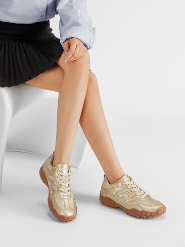 Women Classic Retro Gum Fashion Sneakers Nasual Tennis Skate Shoes Mesh Treasable Training Shoes in Kuwait