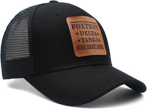 Foxtrot Delta Tango FDT Lether Patch Hat Resist Persist Prevail Adjustable Baseball Cap Golf Dad Hats for Mens Women in Kuwait