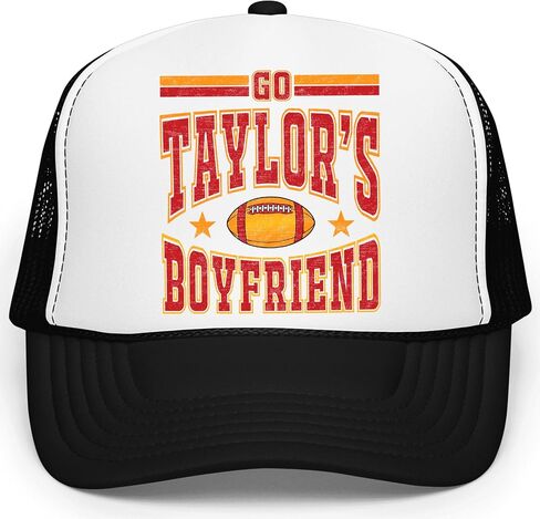 Go Taylor's Boyfriend Hat Trucker Hat Red and Gold Football Fan Classic 5 Panel Mesh Snap Back in Kuwait