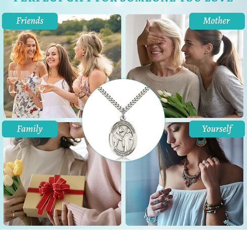 Sterling Silver Saint Columbanus Pendant Medal 1" NI-11485 Christian Amulet Medal Pendant Religious Protector Jewelry For Men Women Catholic Charm Dangle in Saudi Arabia