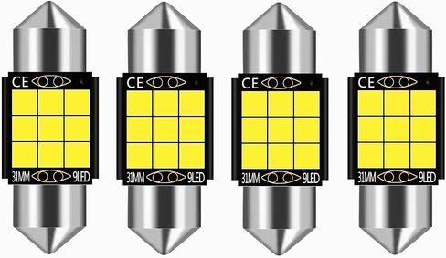 DE3175 LED Bulb,Super Bright White 31mm LED Bulb 3175 LED Festoon Bulb 12v 3022 LED Interior Car Light Bulb Dome Map Light License Plate Door Courtesy Glove Box Lights 4Pack in Saudi Arabia