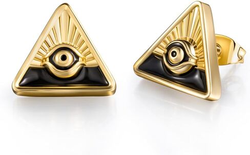 Helloice Eye of Ra dangle arics arics أقراط أقراط أقراط Hypoallergenic 18K Mummy Mummy Huggie أقراط للرجال والنساء in Kuwait