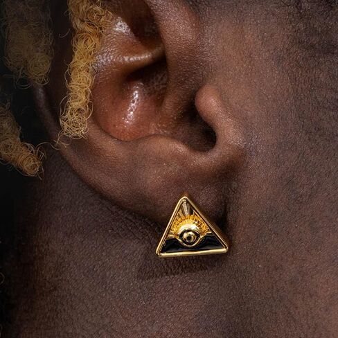 Helloice Eye of Ra dangle arics arics أقراط أقراط أقراط Hypoallergenic 18K Mummy Mummy Huggie أقراط للرجال والنساء in Kuwait