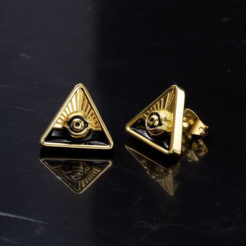 Helloice Eye of Ra dangle arics arics أقراط أقراط أقراط Hypoallergenic 18K Mummy Mummy Huggie أقراط للرجال والنساء in Kuwait