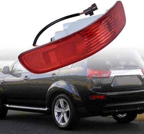 Astra Depot Left Rear Bumper Side Marker Reflector Tail Light Lamp with 21W Bulb Compatible with 2007-2012 Mitsubishi Outlander Peugeot 4007 Citroën C-Crosser in Saudi Arabia