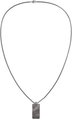 Calvin Klein Metallic Waves Dog Tag Necklace Collection for Men - Stainless Steel, Lobster Closure - Elegant Everyday Wear - Fashion Accessory, Gift for Him in Saudi Arabia