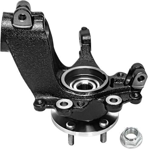 Detroit Axle - 2.0L Front Right Steering Knuckle for 2012-2018 Ford Focus [Naturally Aspirated] Passenger Side Steering Knuckle with Wheel Bearing Hub Assembly 2013 2014 2015 2016 2017 Replacement in Saudi Arabia