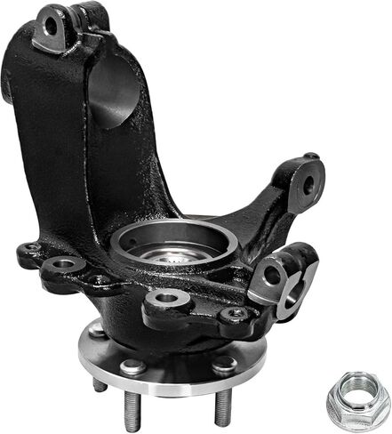 Detroit Axle - 2.0L Front Right Steering Knuckle for 2012-2018 Ford Focus [Naturally Aspirated] Passenger Side Steering Knuckle with Wheel Bearing Hub Assembly 2013 2014 2015 2016 2017 Replacement in Saudi Arabia