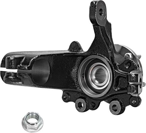 Detroit Axle - 2.0L Front Right Steering Knuckle for 2012-2018 Ford Focus [Naturally Aspirated] Passenger Side Steering Knuckle with Wheel Bearing Hub Assembly 2013 2014 2015 2016 2017 Replacement in Saudi Arabia