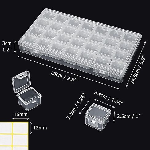 ZSFLZS Slots Diamond Painting Storage Containers, Diamond Art Portable Bead Storage Boxes for Diamond Painting Accessories and Tools, for Diamond Art Kits for Adults and Kids (1 x 56 Lattice Boxes) in Kuwait