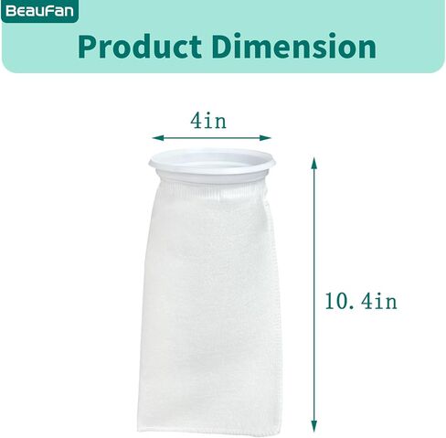 20 Pack 4 Inch Ring Felt Filter Socks 200 μm, Aquarium Felt Filter Bags, Aquarium Filter Sock 3D Felt Design Filter Sock, Aquarium Filter Bags for Saltwater, 4 Inch Ring by 10.4 Inch Long in Saudi Arabia