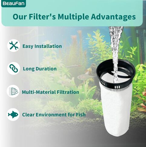 20 Pack 4 Inch Ring Felt Filter Socks 200 μm, Aquarium Felt Filter Bags, Aquarium Filter Sock 3D Felt Design Filter Sock, Aquarium Filter Bags for Saltwater, 4 Inch Ring by 10.4 Inch Long in Saudi Arabia
