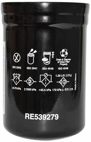 2/Pack RE539279 LUBE FILTER SPIN-ON متوافق مع John Deere Harvesters 1070E/G 1170E/G ، TRACTORS 6140M 6145R 6150M 6150R 6155M 6155R in Saudi Arabia