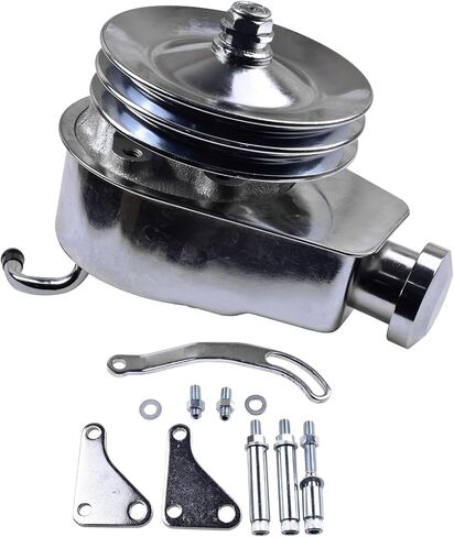أفضل بونه مضخة التوجيه المتطورة في كروم ومجموعة قوس البكرة متوافقة مع GM Chevy SBC 265 283 305 327 350 383 400 مع وحدات Keyway 1966-1984 استبدال 3913C 4312C 9609X in Saudi Arabia