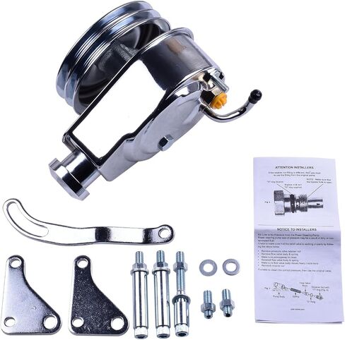 أفضل بونه مضخة التوجيه المتطورة في كروم ومجموعة قوس البكرة متوافقة مع GM Chevy SBC 265 283 305 327 350 383 400 مع وحدات Keyway 1966-1984 استبدال 3913C 4312C 9609X in Saudi Arabia