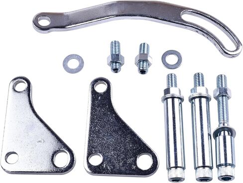 أفضل بونه مضخة التوجيه المتطورة في كروم ومجموعة قوس البكرة متوافقة مع GM Chevy SBC 265 283 305 327 350 383 400 مع وحدات Keyway 1966-1984 استبدال 3913C 4312C 9609X in Saudi Arabia