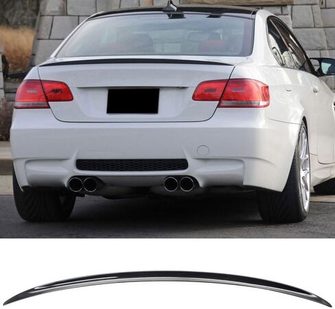 Trunk Spoiler Compatible with 2007-2013 BMW 3-Series E92, M3 Style Unpainted Raw Material Black ABS Rear Tail Lip Deck Boot Wing by IKON MOTORSPORTS, 2008 2009 2010 2011 2012 in Saudi Arabia