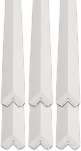 Outwater White 1-1/2" X 1-1/2" Wall Corner Protector Trim with Adhesive, 8FT Length, 2 Pack in Kuwait