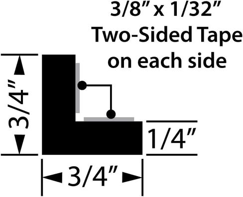 Outwater White 1-1/2" X 1-1/2" Wall Corner Protector Trim with Adhesive, 8FT Length, 2 Pack in Kuwait