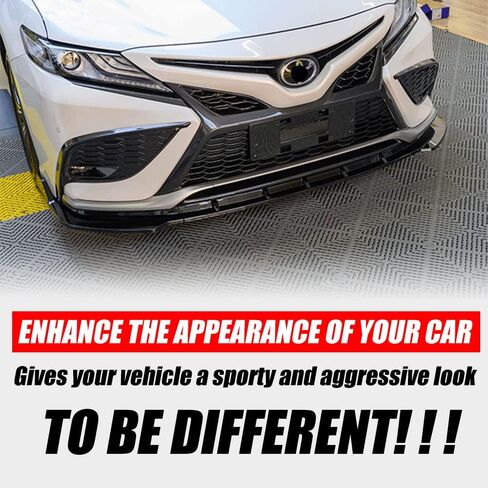 DTouch Motor 3PCS/1SET Front Bumper Lip Kit Fit for 2021-2022 Toyota Camry SE, STP-Style Splitter Spoiler Diffuser (Gloss Black) in Saudi Arabia