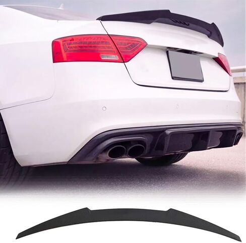 McArcar Kit Carbon Carbon Carbon Trunk Spoiler Fits for Audi S5 B8/B8.5 Coupe 2Door 2008-2017 Boot Boot Lid Highkick Spoiler Factory Factory (ألياف الكربون الأسود) in Saudi Arabia