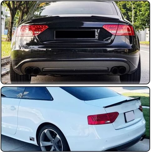 McArcar Kit Carbon Carbon Carbon Trunk Spoiler Fits for Audi S5 B8/B8.5 Coupe 2Door 2008-2017 Boot Boot Lid Highkick Spoiler Factory Factory (ألياف الكربون الأسود) in Saudi Arabia