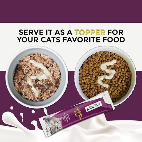 Fussie Cat Super Premium Chicken with Duck in Goat Milk Puree, lickable cat Treats, 0.5oz Pouch Pack of 4 in Saudi Arabia