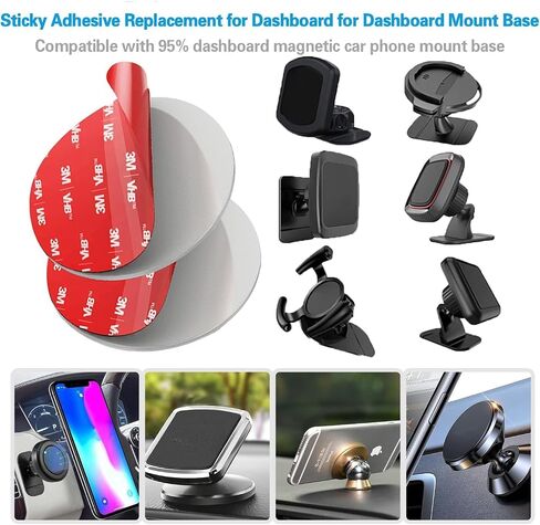 Double Sided Adhesive Pads,Made of 3 M VH B 5952,3 M Round Car Mount Adhesive Replacement.Sticky Dash Cam Mounting Tape.Heavy Duty Tape Sticker for Dashboard &Daily Use.Waterproof,Heat-Resistant.6PCS in Saudi Arabia