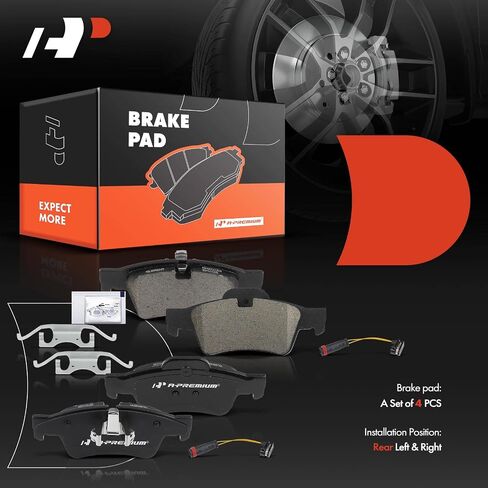 A-Premium Rear Ceramic Disc Brake Pads Set Compatible With Select Mercedes-Benz Models - G55 AMG, G63, G65, GL320, GL350, GL450, GL550, ML320, ML350, ML450, ML500, ML550, R320, R350, R500 in Saudi Arabia