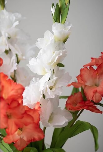 Long Stem Artificial Gladiolus Flower, Set of 2, Home/Wedding/Office Decor (Orange) in Saudi Arabia