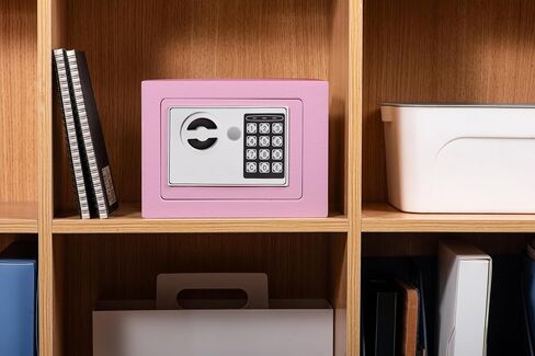 Safe Box Small Safe Box with Digital Keypad & Keys 9.05 x 6.7 x 6.7 inches Wall Safe 0.23 Cuft Mini Security Lock Safe Boxes for Coin Home Office Hotel Rooms Business Jewelry Gun (White) in Saudi Arabia
