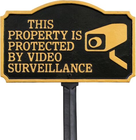SmartSign 5.75 × 9.5 بوصة "هذه الخاصية محمية من خلال مراقبة الفيديو" لوحة بيانات GardenBoss مع حصة في العشب 18 بوصة ، 375 ملاب الألمنيوم الصدأ ، الأسود والذهبي ، مجموعة من 1 ، مصنوعة في الولايات المتحدة الأمريكية in Saudi Arabia