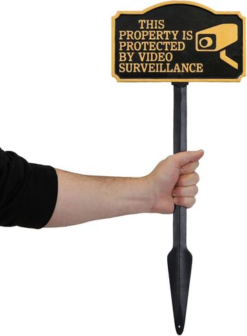 SmartSign 5.75 × 9.5 بوصة "هذه الخاصية محمية من خلال مراقبة الفيديو" لوحة بيانات GardenBoss مع حصة في العشب 18 بوصة ، 375 ملاب الألمنيوم الصدأ ، الأسود والذهبي ، مجموعة من 1 ، مصنوعة في الولايات المتحدة الأمريكية in Saudi Arabia