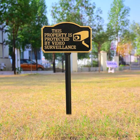 SmartSign 5.75 × 9.5 بوصة "هذه الخاصية محمية من خلال مراقبة الفيديو" لوحة بيانات GardenBoss مع حصة في العشب 18 بوصة ، 375 ملاب الألمنيوم الصدأ ، الأسود والذهبي ، مجموعة من 1 ، مصنوعة في الولايات المتحدة الأمريكية in Saudi Arabia